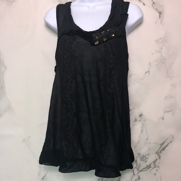 CAbi Tops - CAbi Black Layered Tank Top M